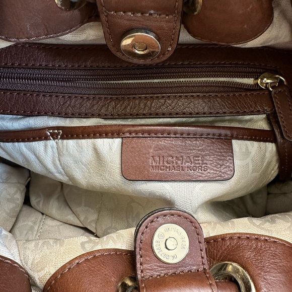 Michael Kors Straw Tote with Leather Handles & Tassel Charm - Picture 8 of 10